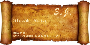Slezák Júlia névjegykártya